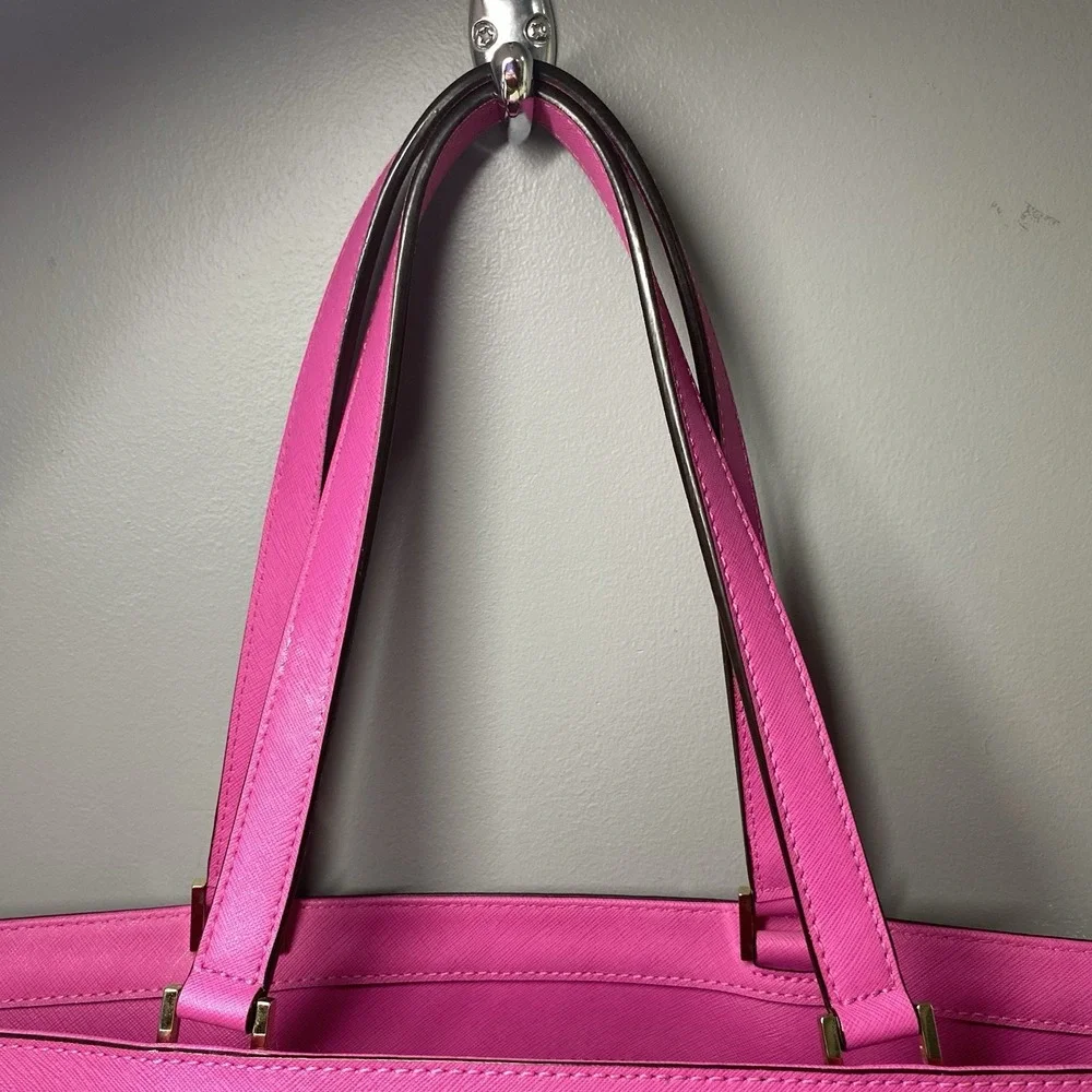 Kate Spade Handbag Hot Pink Satchel‎ Leather Tote Purse Shoulder bag 11x19x6